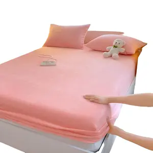 Pure Color Milk Wool Bed Sheet Set, Warm Touch All Seasons, Moisture-Wicking Breathable, Dustproof Soft Comfort, Suitable for Bedroom Guest Room Hotel, Bed Sheets Set