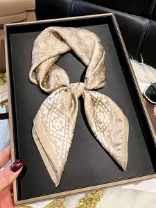 Women's Fashion Geometric Pattern Scarf, Elegant Hairband Wrap, Versatile Ladies Square Towel, Fitted Design, Perfect Accessory for All Seasons