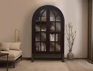 Nina Solid Wood Tall Cabinet, Bookcase, Hutch - Plum