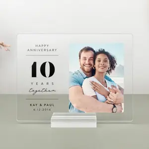 Personalized Acrylic Anniversary Photo Plaque, Couple Keepsake for Home Decor Hanging Display