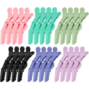 Colorful Alligator Sectioning Hair Clips, 24 Pack Large Hair Styling Accessories for Coloring, Cutting, and Salon Use - Women, Men, and Teens