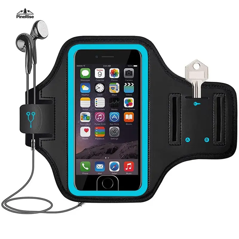 Active Phone Armband in Diving Material, Comfortable Non-Slip Sleeve with Adjustable Strap for Running Gym Workouts, Fits 5.0-7.0 Inch Phones, 5.0 Inches, Customizable Logos, Fitness