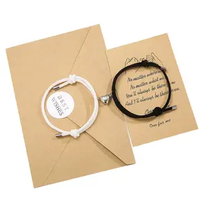 2pcs Couples Bracelets for Women Men, Matching Heart Bracelets for Couples, Valentines Gift for Boyfriend Girlfriend Best Friend