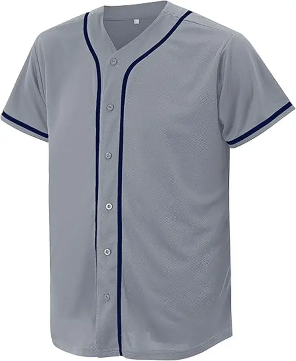 CUTHBERT Solid Baseball Jersey Shirt for Men and Women, Plain Casual Short Sleeves Button Down T-Shirt