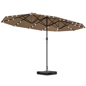 14.4 X 8.4 Foot Rectangle Parasol With Included Base For Backyard Or Poolside Top Vents Prevent Canopy From Inverting In Wind