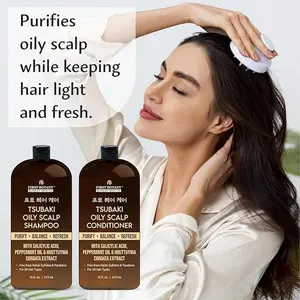 Oily Scalp Shampoo & Conditioner Set – Purifying Clarifying Hair Care with Salicylic Acid, Peppermint Oil & Houttuynia Extract – Refresh, Balance & Control Oil – Sulfate Free, Paraben Free, 16 fl oz