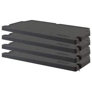 Suncast 4 Pack Vertical Shed Shelf Space Saving Wall Mount Outdoor Storage Black