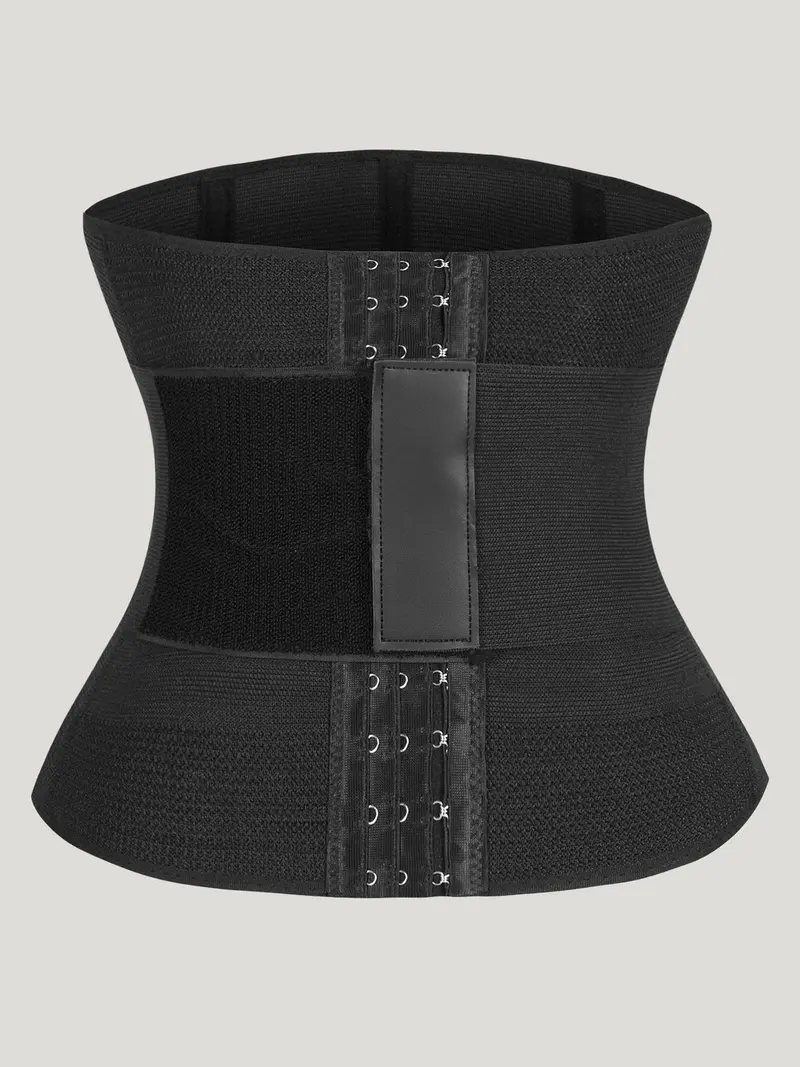 Women's Solid Waist Trainer, Adjustable Hook and Eye Closure Tummy Control Body Shaper, Women's Shapewear Clothing, Women's Waist Trainer Slim Fashion, Summer Outfits 2024