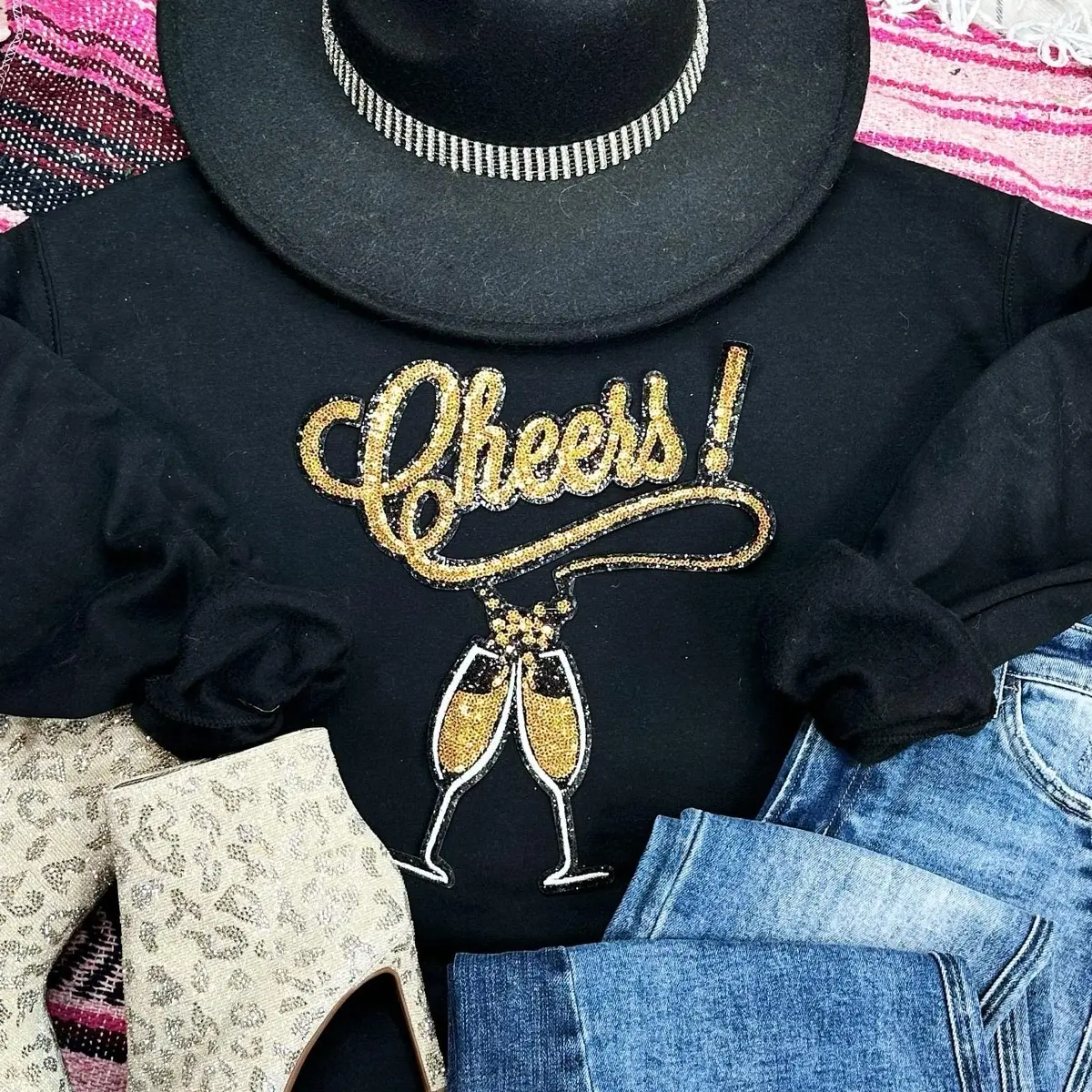 Cheers sequin holiday / New Year’s Eve sweater