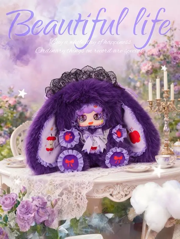 MIGO ROSE Tea Party 600% Plush Blind Box,Bunny Plush Dolls,Soft Furry Collectibles，
