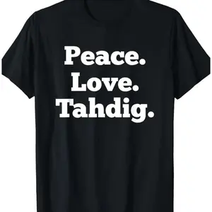Peace Love Tahdig Humorous Persian Rice Iran Unisex Cotton TShirt Sweatshirt Hoodie Classic