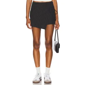 superdown Margie Mini Skirt in Black Pinstripe