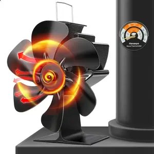 Flower Sun Fireplace Fan, Silent Operation Without Power, Heat-Driven Wall Mounted Fan, Efficient Cooling for Wood Stove/fireplace, Perfect Gift, Air Circulation Fan