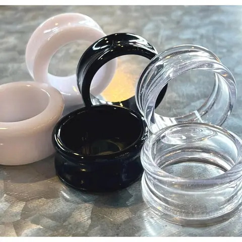 3 PAIR SET - Black,White,Clear Ear Tunnels Plugs Gauges Earlets - up to 30mm!