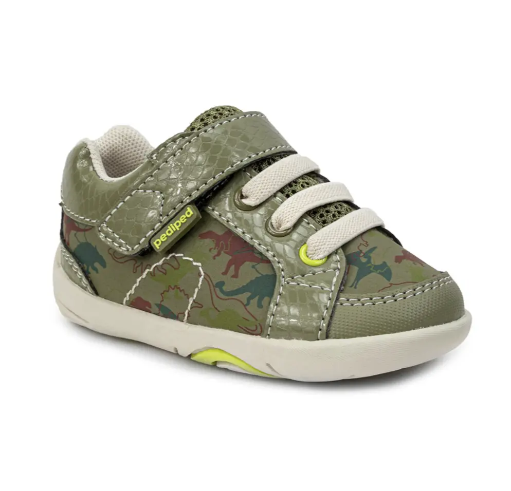 Pediped Dani - Grip 'n' Go/ Flex Olive Green Children's Shoes for Active Lifestyle Comfort Durability & Style