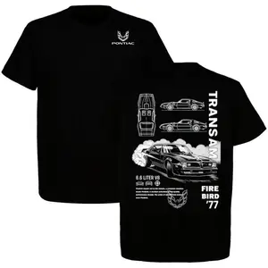 Pontiac Firebird 77 Shirt – Vintage Trans Am Muscle Car Graphic T-Shirt for Classic Car Lovers, Shirt for Men, Top Menswear