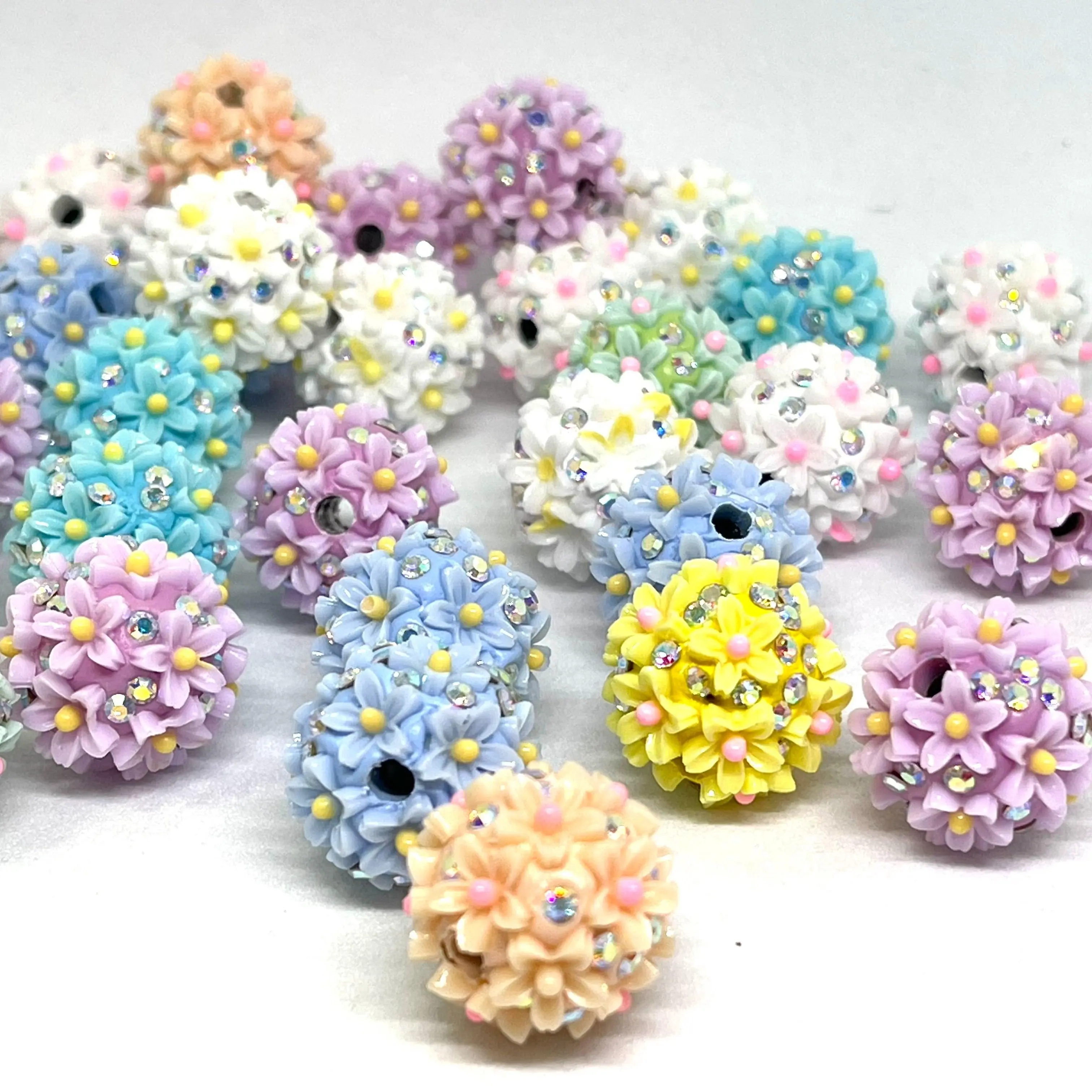 5pcs Flower Power Acrylic Beads | | Flower Beads | Colorful Beads | Beadable Craft | Fancy Beads