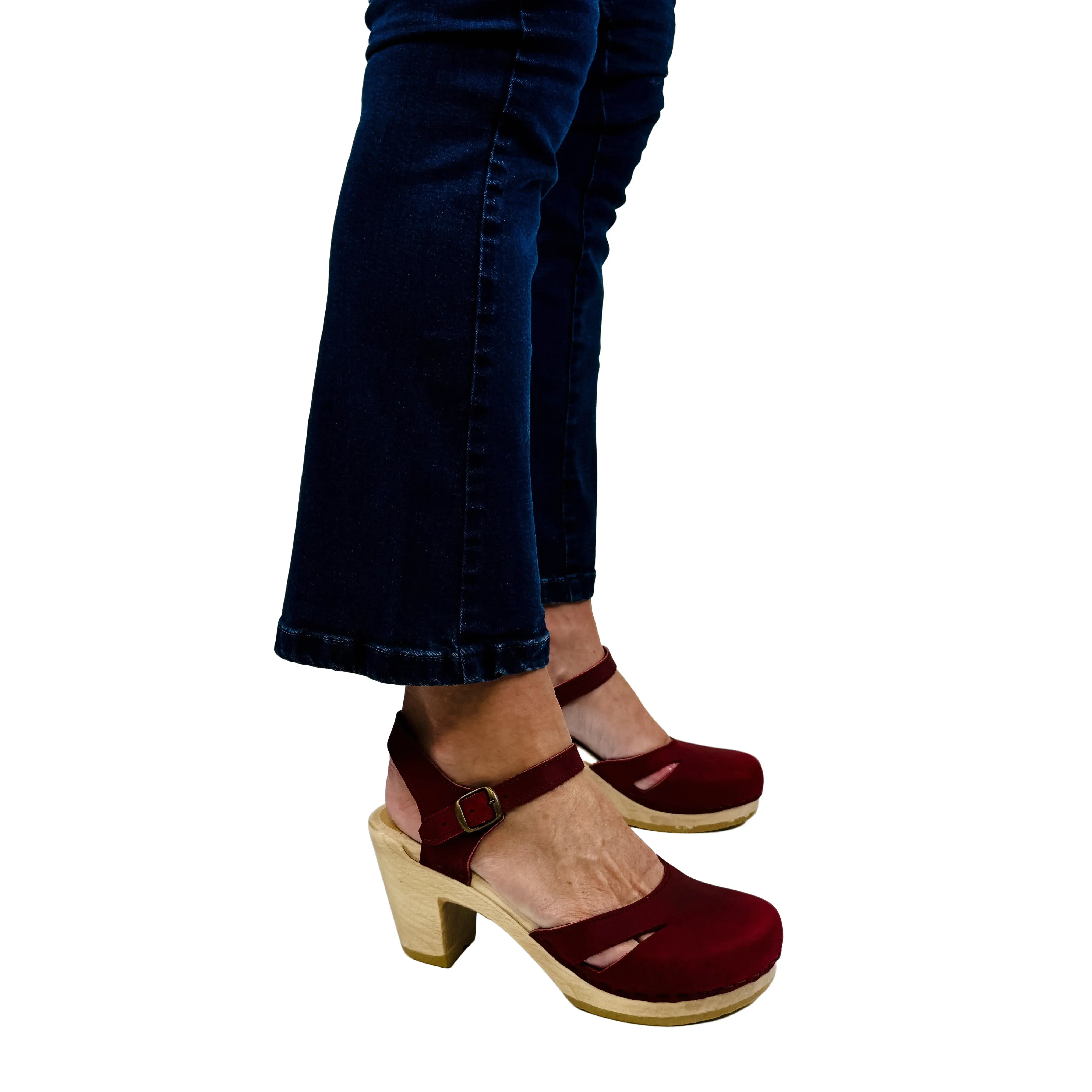 Side Slit High Heel Clog
