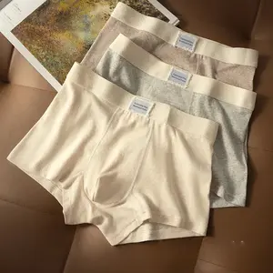 Cotton soft breathable 100A antibacterial comfortable men's underwear men's flat corner four corner pants autumn and winter new style