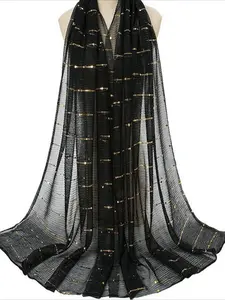 Women's Elegant Printed Silk Scarf, Lightweight Outdoor Neck Decoration, Spring & Fall Fashion Accessory, Plain Pattern Headscarf