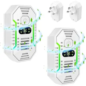 2pcs Plug in Air Purifier Negative Ion Portable Air Freshener for Home, Bedroom Kitchen Office Garage Room Air Ionizers Pets Smell Odor Dust Quiet Operation Air Cleaner
