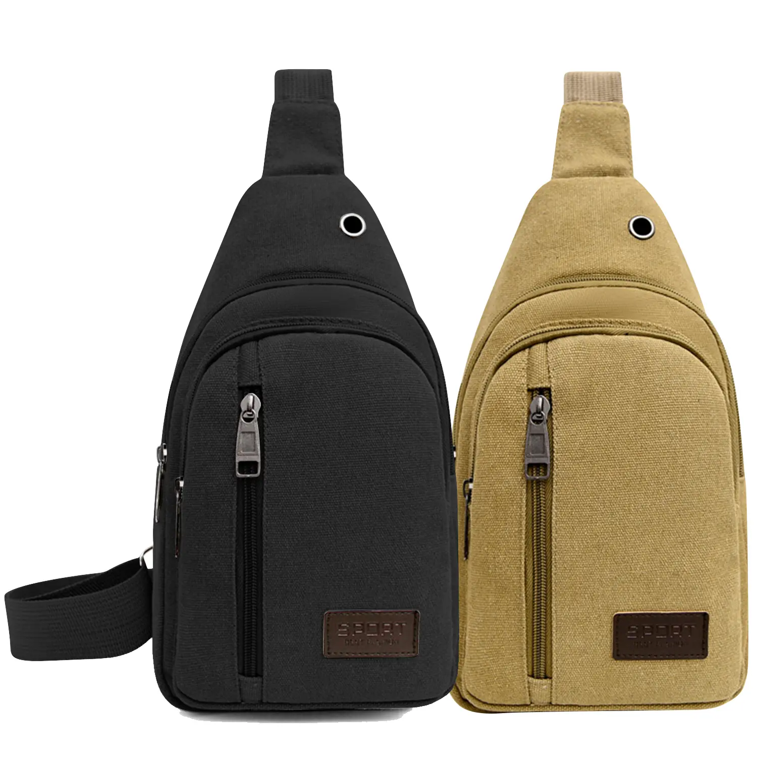INNENS Crossbody Durable Fanny Pack Canvas Sling Bag Travel Hiking Chest Bag Daypack Anti Theft Small Crossbody Bags with USB Port for Men