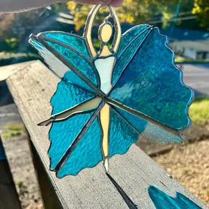 Handmade stained glass ballerina spinner #Decor #Hanging #Hangable #Ornaments #Decoration