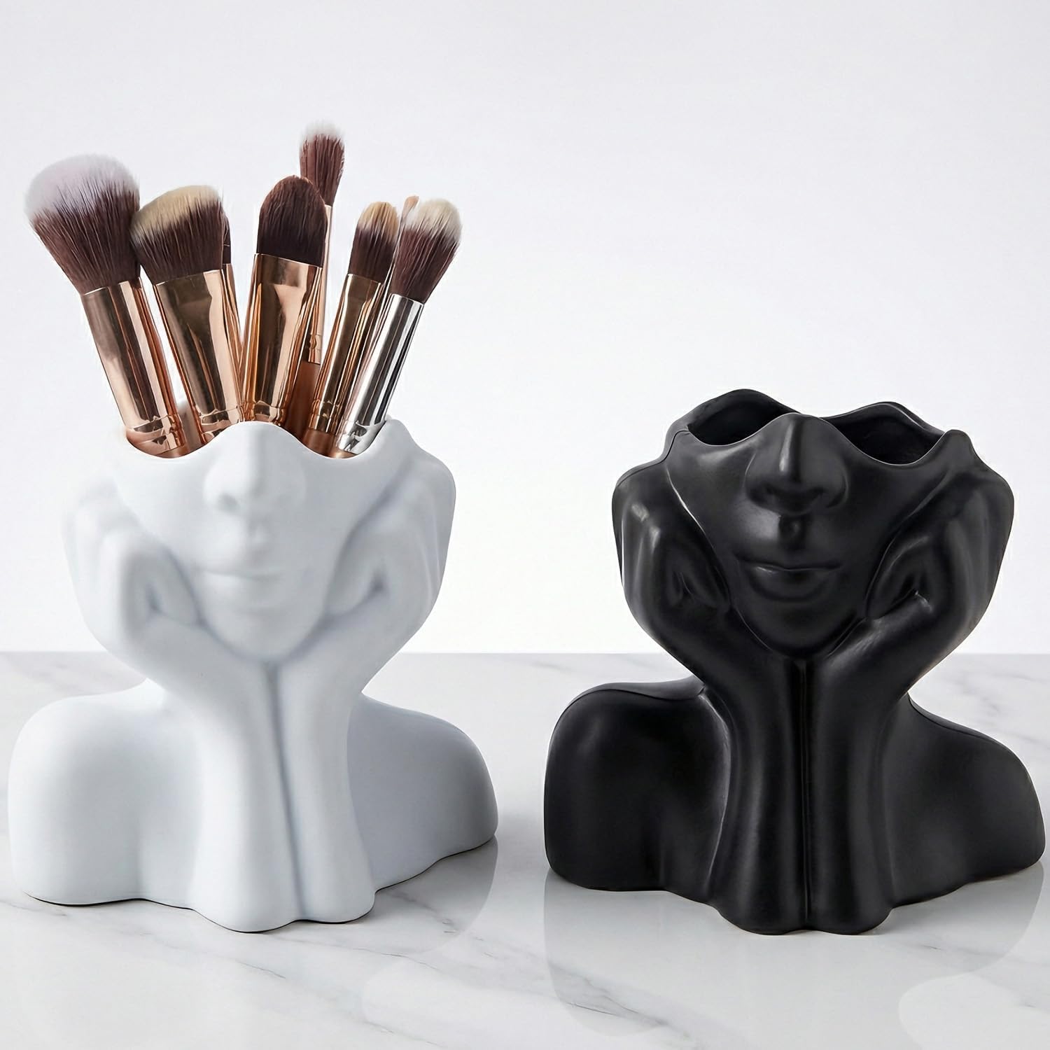 Human Body Art Styling Storage Box Nordic Household Student Dorm Desk Stationery Pen Holder Makeup Brushes Holder, Unique and Creative Storage Box for Makeuo Brushes, Pen Holder, Office Installation Tool, Cute Cosmetics Organizer, Beauty Organizer