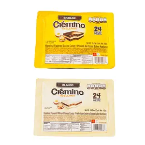 Nutresa Cremino Bi Color & Blanco Candies 24 Pieces Creamy Hazelnut Filled Gianduja Chocolate Outer Layers Perfect Snack for Chocolate Lovers Bonbon - Flavor