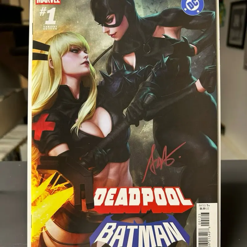 SIGNED ARTGERM Deadpool Batman #1 Variant Comic 2025 COA HIGH GRADE