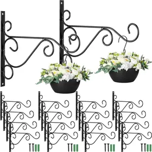 Wall Mounted Plant Hook, 10pcs/set Metal Plant Hanging Hook with Screw, Outdoor Plant Hanging Hook for Bird Feeder, Wind Chime, Lantern Decoration, Hanging Planters, Flower Pots, Decorative, Garden, Flower