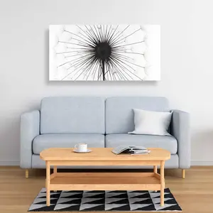 212 MAIN Artistic Dandelion Floral Print Monochrome Wall Poster - 24x48 in Minimalist Nature Artwork, Modern Home Decoration for Room Wall Accent