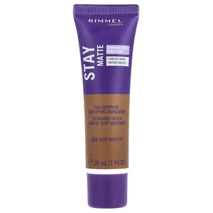 Rimmel London Stay Matte, Full Coverage Mattifying Foundation, 506 Deep Noisette, 1 fl oz (30 ml)