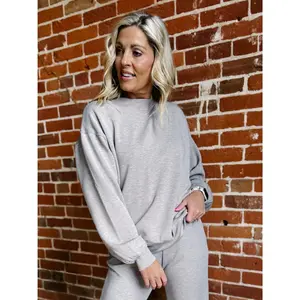 I Feel Good Scuba Pullover, Heather Taupe