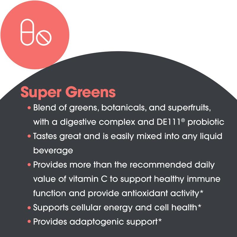 Allergy Research Group Super Greens - Superfood Green Powder with Spirulina, Chlorellla and Oat Grass, Clinically-Studied Probiotic Support for Women and Men