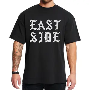 EASTSIDE Lettering Chicano Clothing Chicana Outfit Lowrider Style Chola Graphic Tee Hoodie Loose Fit Medium Heavy Cotton Blend True to Size for Men & Women S-5XL