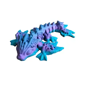 Tiny Ocean Wyvern - 7.75 Inches - Desktop or Fidget Toy - Articulated Sea Shell and Barnacle Themed Dragon - 3D Printed - Choose a Color!