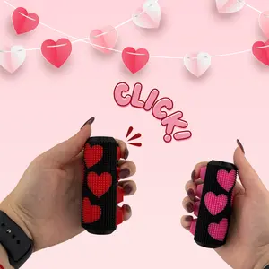 Little Ouchies Spikie Keytar Love Bug Collection – Romantic Sensory Fidget Keychain Stim Tool, Kiss Themed Colors, Valentine's Day Gift, Clicky or Quiet Sound