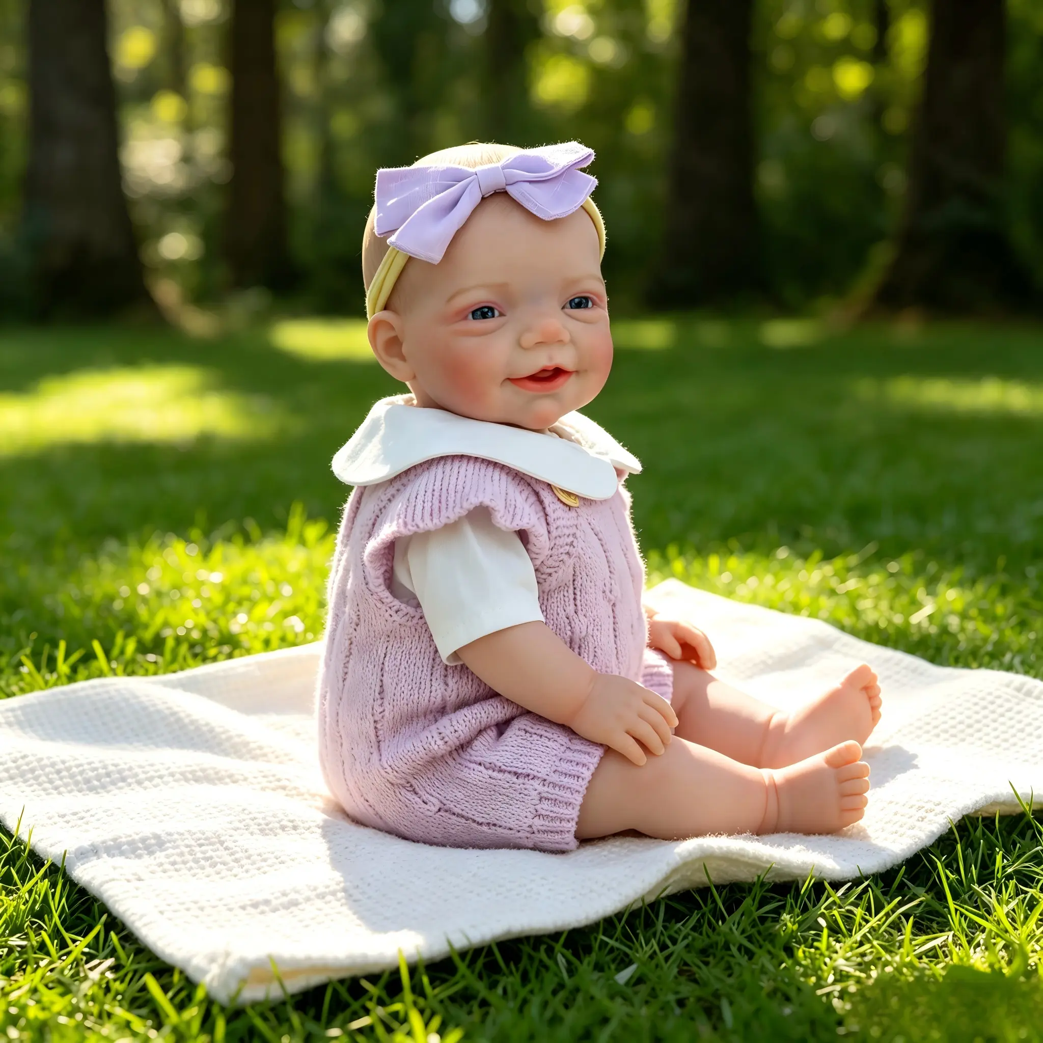 20 In Reborn Baby Doll Realistic Newborn Size Soft Cloth Body Blue Eyes Babydolls Collective Greatful Birthday Gift for Kids and Children 3+