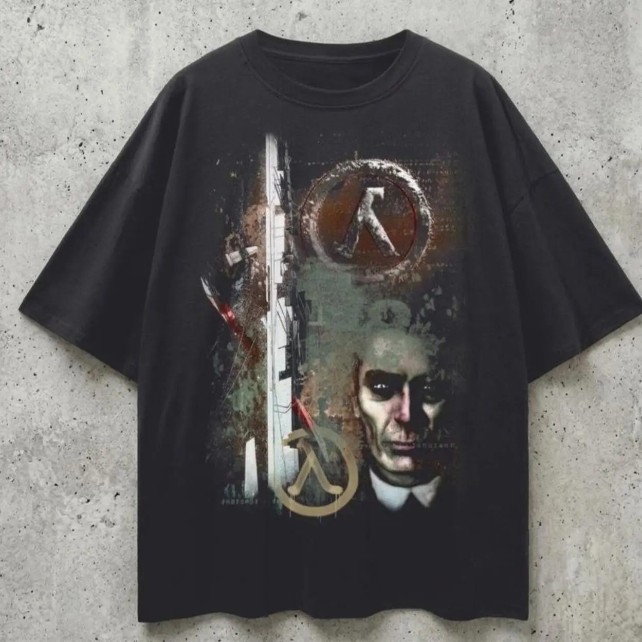 Half-Life Shirt, Retro Gaming 100% Cotton Loose Drop Shoulder T-Shirt R