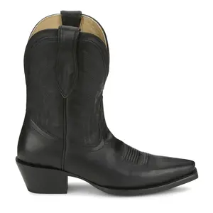 Tony Lama Womens Areli 9 Inch Snip Toe  Casual Boots Mid Calf Low Heel 1-2" - Black