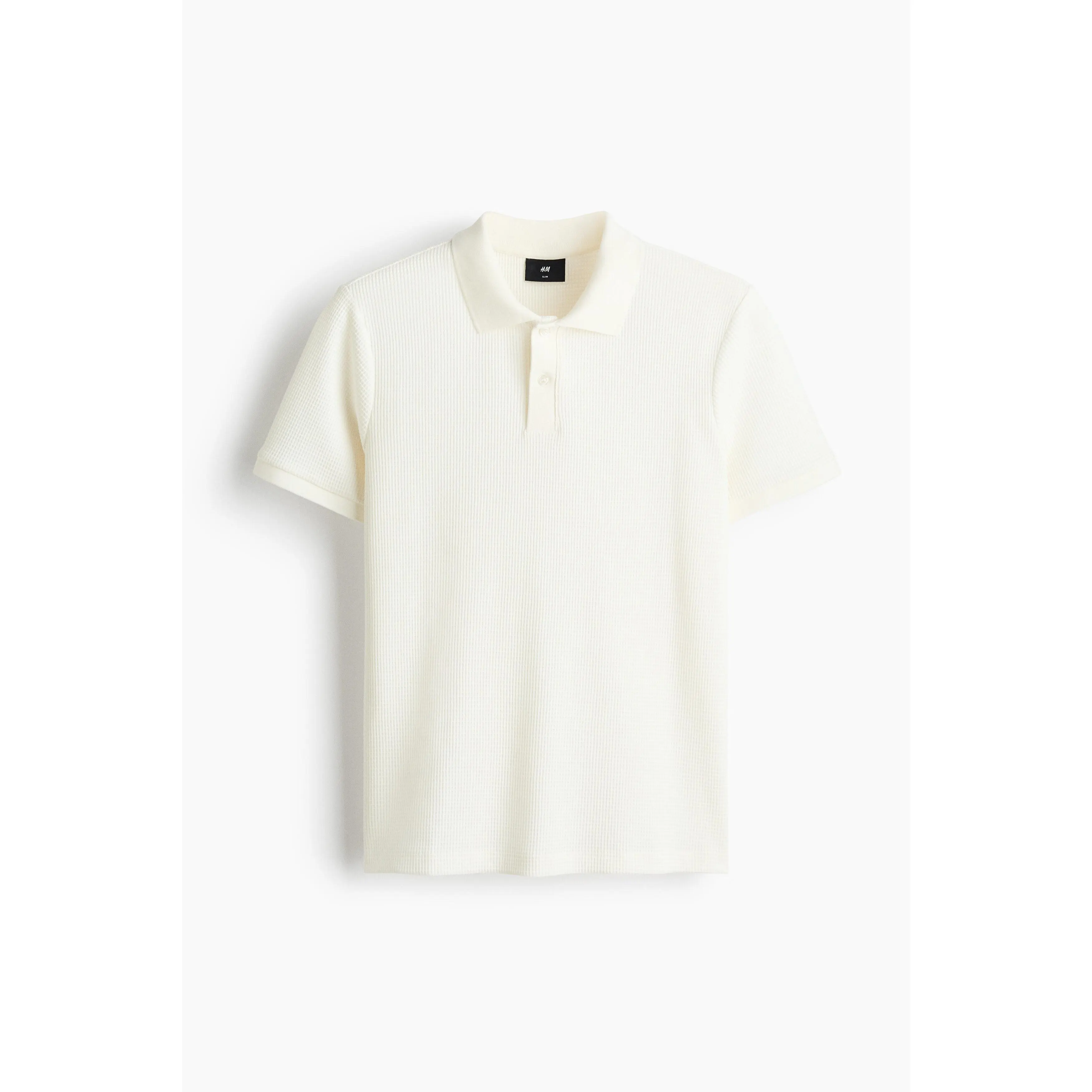 H&M Slim Fit Waffle-knit polo shirt