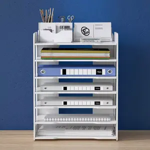 7-Tier Desktop File Rack Organizer, Paper File Holder, Document Storage for Office and Home Use