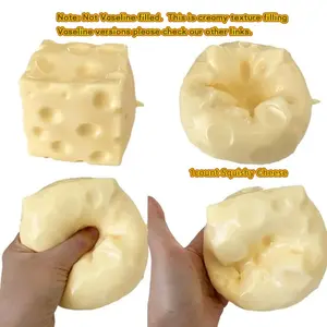 Moldable Squishy Cheese Block7cm, Giant Yellow Fidget Toy with Slow Rebound, ASMR Stress Ball with Squeeze Feature for Play & Relaxation friends gift