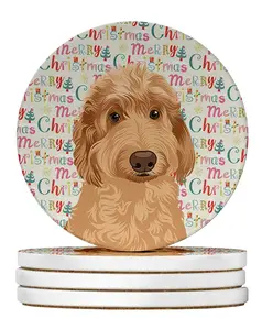 Doodle Liver #1 Christmas Large Sandstone Coasters Pack of 4