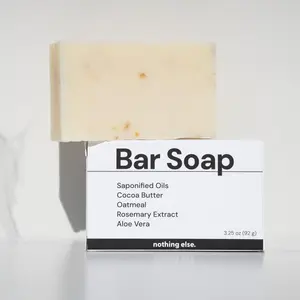 [Nothing Else] Organic Oatmeal Bar Soap - Preservative-Free Cocoa Butter Aloe Vera Coconut Olive Oil - Sensitive Skin Gentle Moisturizing Face Body Cleanser Natural