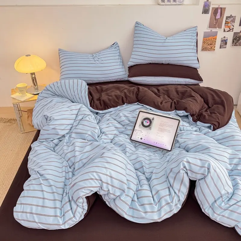 Nordic Minimalist Bedding Set, 3/4pcs Cozy Plush Soft Bedding Sets Three-Piece Suite, Breathable & Durable, All-Season Use, Versatile Home Decor, Decorative Bedding Set