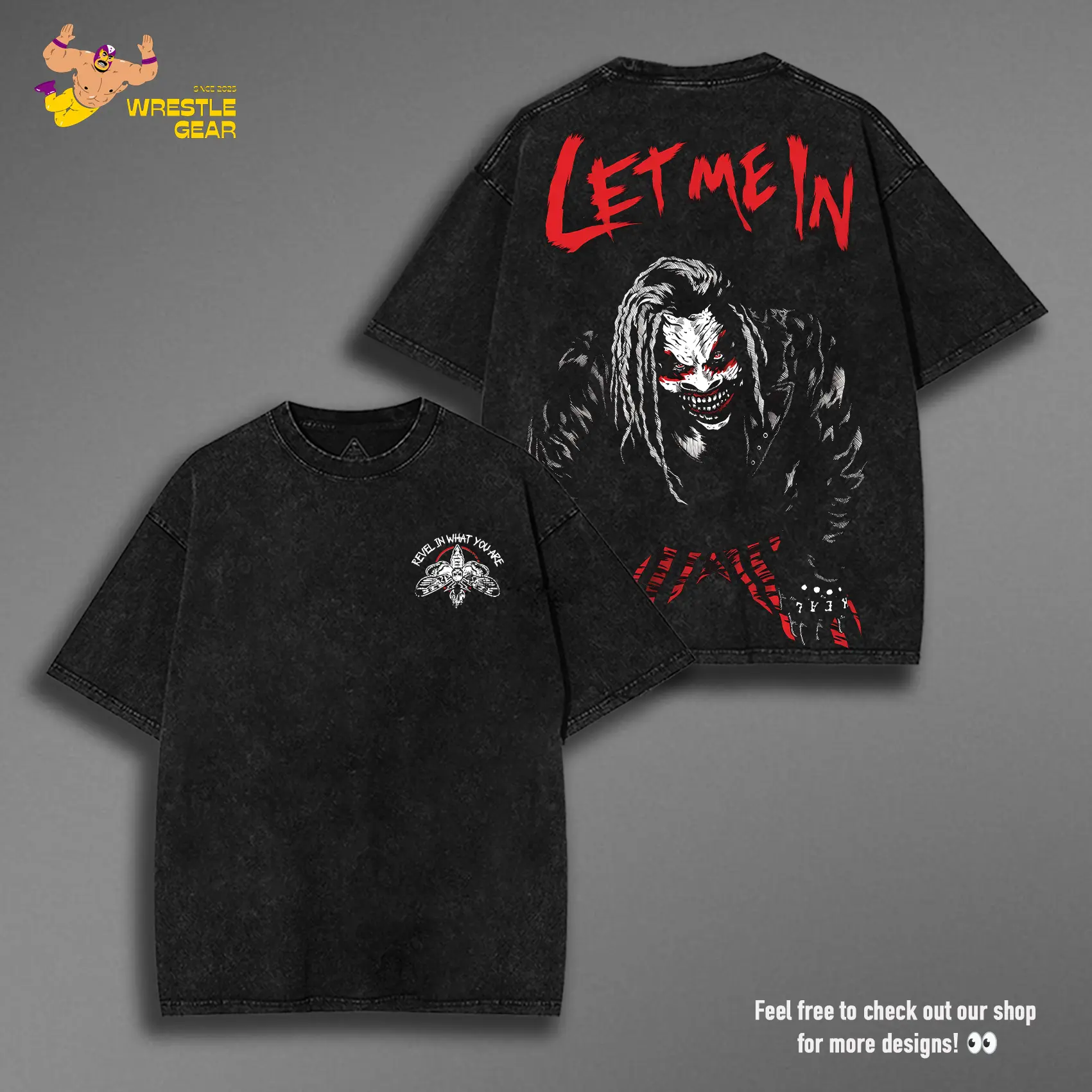 VINTAGE TEE | Bray Wyatt Let Me In Prints Vintage T-Shirt, Wrestler Shirt, WWE Shirt Unisex TShirt, men gifts Menswear Underwear Cotton Classic graphic