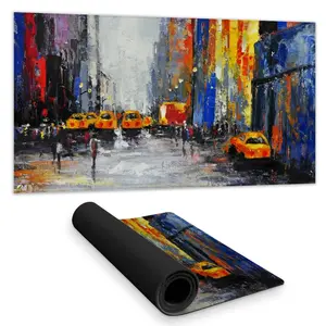 Begin Home Decor C1DM1531II94LL 16 x 32 in. Color Spotted Street Desk Mat - Contemporary Cities Decor