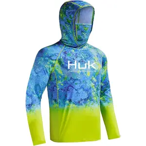 Huk Performance Fishing Hoodie UV Protection Multi-Color Chemical Fiber Blending for Men Women Summer,summervibes